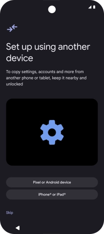 You can transfer the contents of another phone to your phone when it's activated for the first time and after a factory reset. When this screen is displayed, your phone is ready to transfer contents from another phone.