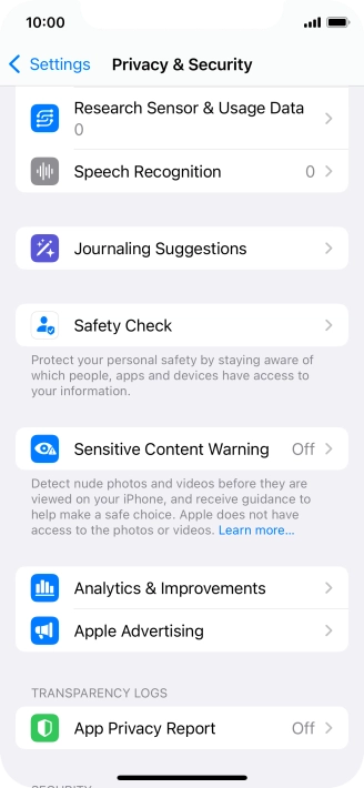 Press App Privacy Report.