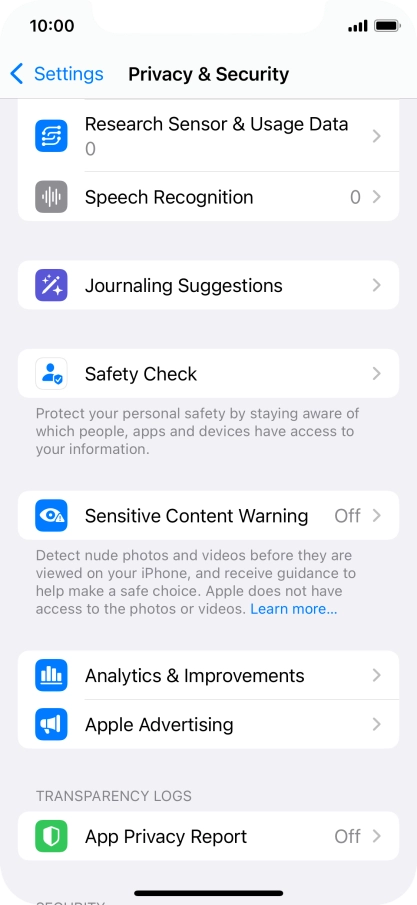 Press App Privacy Report.