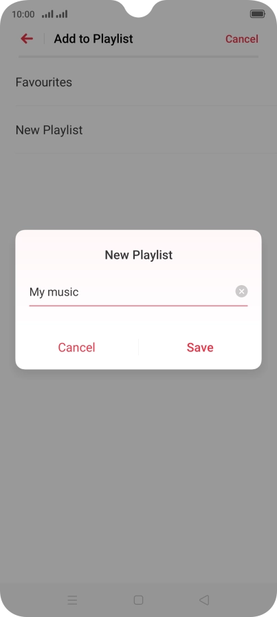 Key in a name for the playlist and press Save.