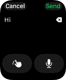Press the microphone icon and record the message.