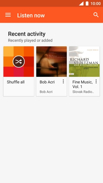 Slide your finger right starting from the left side of the screen.