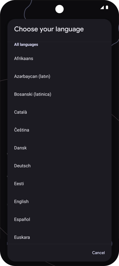 Press the required language.