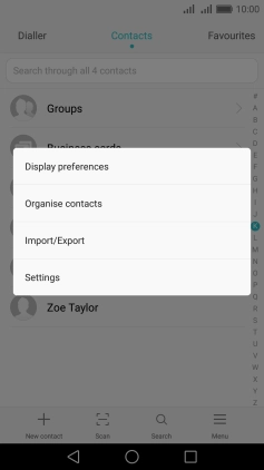 Press Import/Export.