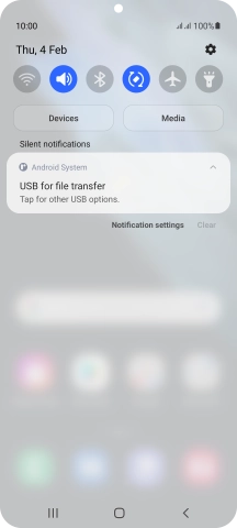 Press Tap for other USB options..