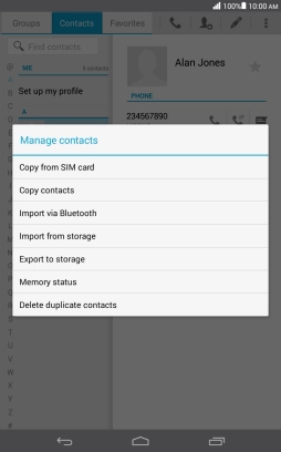 Press Copy from SIM card.