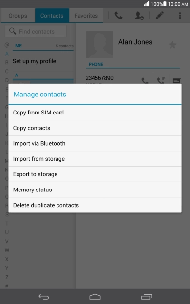 Press Copy from SIM card.