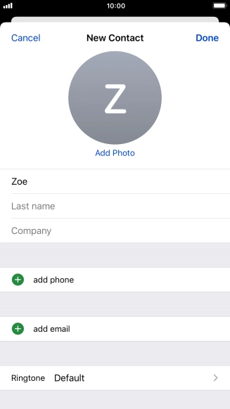 Press Last name and key in the last name.