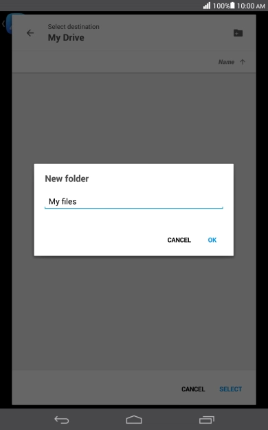 Key in a name for the folder and press OK.