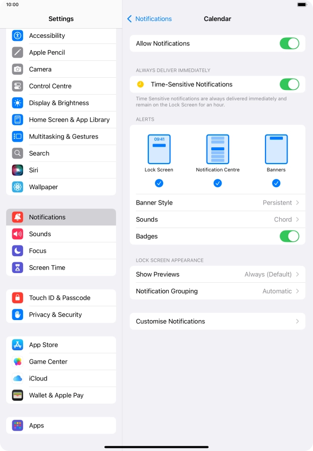 Press the indicator next to 