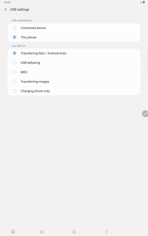 Press Transferring files / Android Auto.