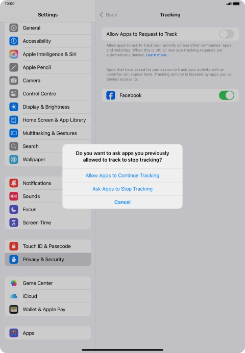 If you turn off the function, press the required setting.