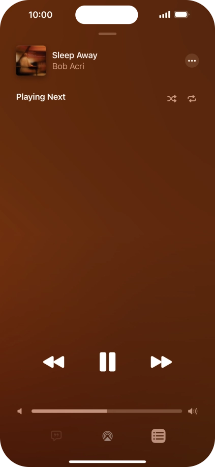 Press the shuffle icon to turn the function on or off.