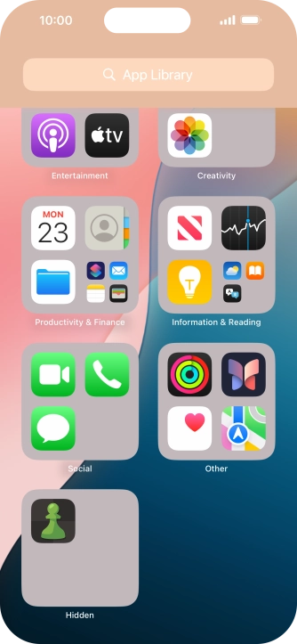 Press and hold the required app.