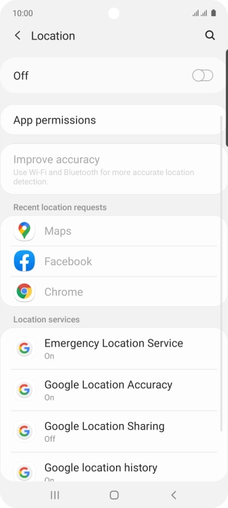 Press the indicator to turn the function on or off.