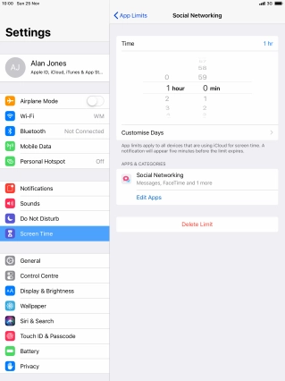 Press Customise Days.