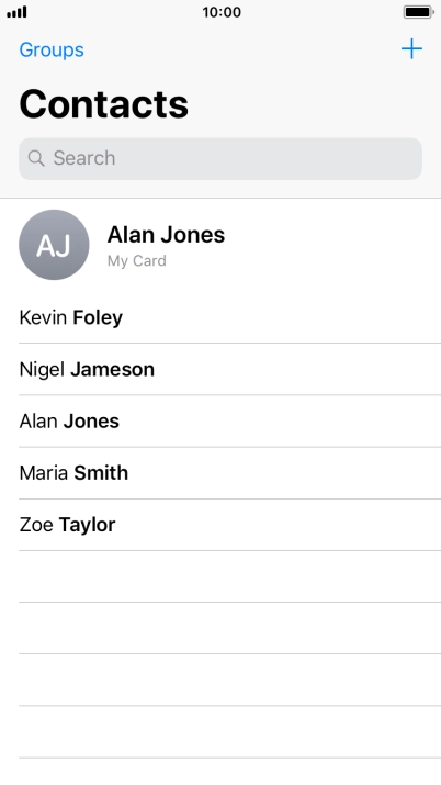 Press the new contact icon.