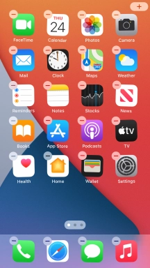 Press the home screen icon.