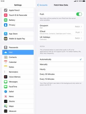 If you turn off the function, press the required setting.