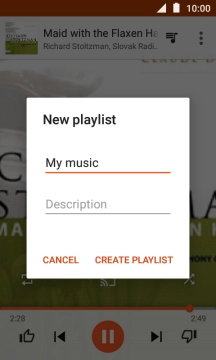 Key in a name for the playlist and press CREATE PLAYLIST.
