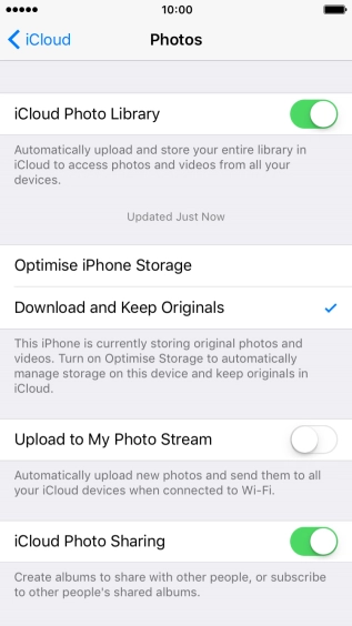 Press the indicator next to 