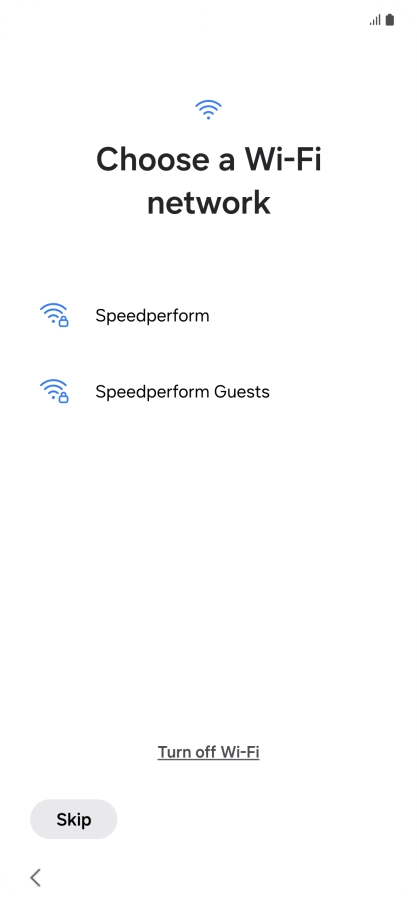 Press the required Wi-Fi network.