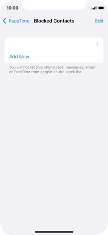 Press Add New... and follow the instructions on the screen to block a contact.
