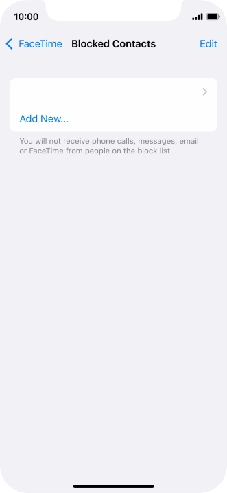 Press Add New... and follow the instructions on the screen to block a contact.