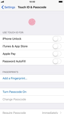Press Turn Passcode On and key in a phone lock code of your own choice twice.