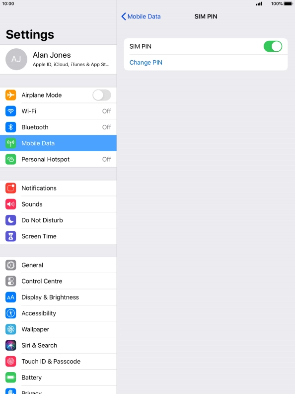 Press the indicator next to 