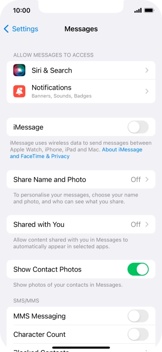 Press the indicator next to 