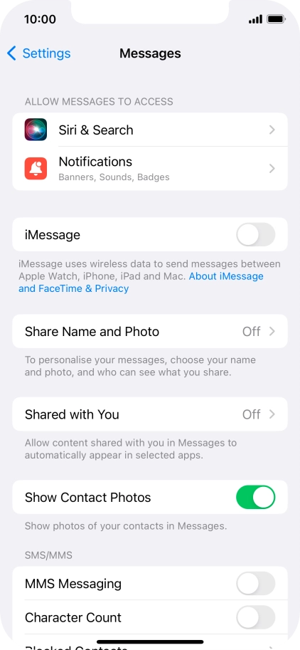 Press the indicator next to 