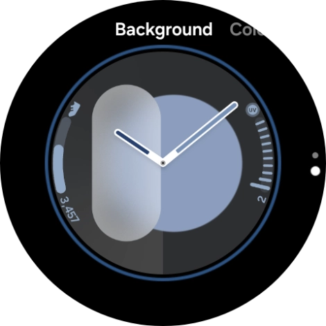 Slide your finger on the screen to change between the different designs.