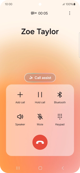 Press Call assist during a call.