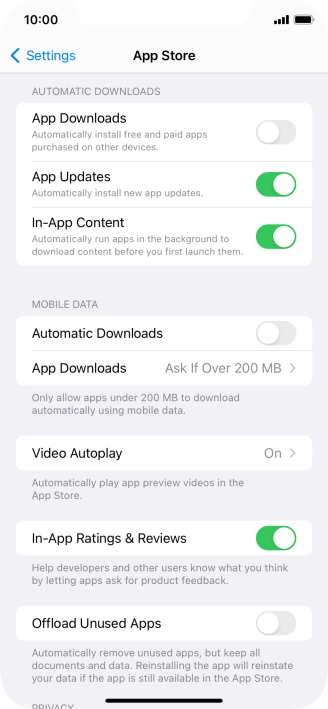 Press the indicator next to 