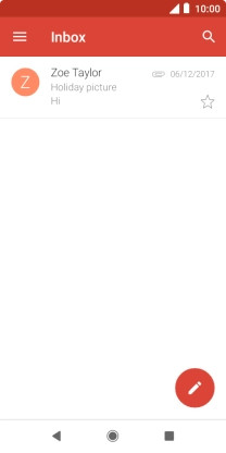 Slide your finger right starting from the left side of the screen.