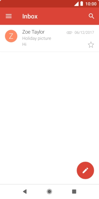 Slide your finger right starting from the left side of the screen.