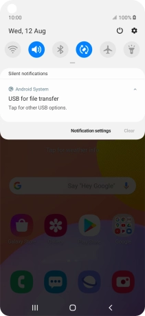 Press Tap for other USB options..