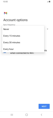 Press the required setting.