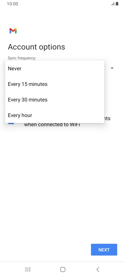 Press the required setting.