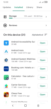Press the required app.
