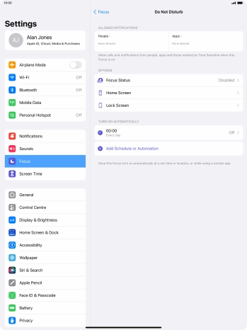 Press People and follow the instructions on the screen to select which contacts you would like to receive calls and notifications from when Do Not Disturb is turned on.