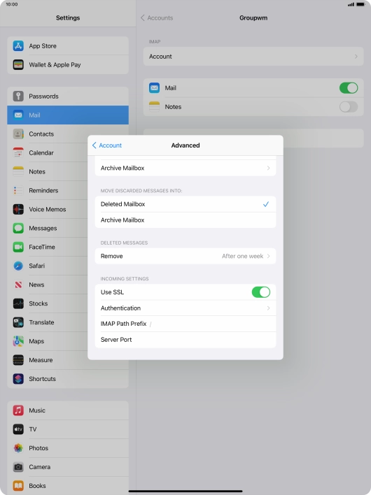 Press the indicator next to 