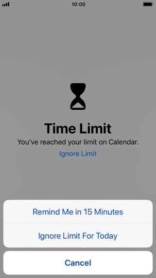 Press the required setting.