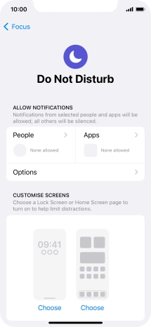 Press People and follow the instructions on the screen to select which contacts you would like to receive calls and notifications from when Do Not Disturb is turned on.