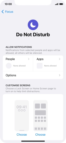Press People and follow the instructions on the screen to select which contacts you would like to receive calls and notifications from when Do Not Disturb is turned on.
