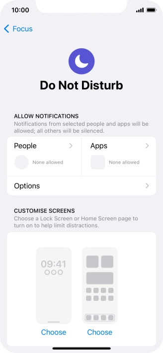 Press People and follow the instructions on the screen to select which contacts you would like to receive calls and notifications from when Do Not Disturb is turned on.