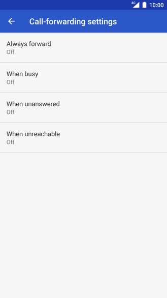 Press the required divert type.