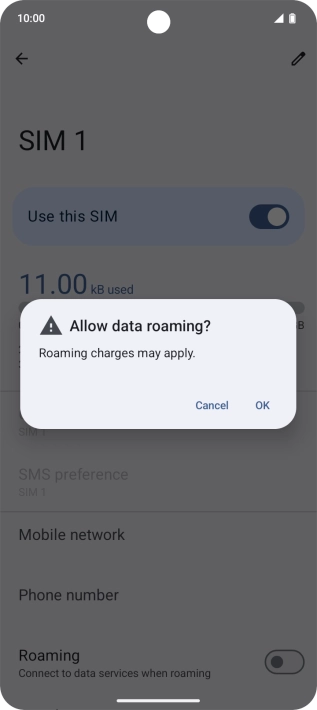 If you turn on the function, press OK.