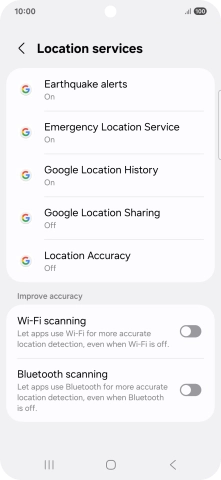 Press Location Accuracy.